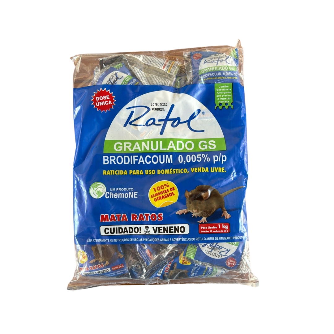 Ratol GS Uso Doméstico - 20 sachês de 50gr | 1 kg